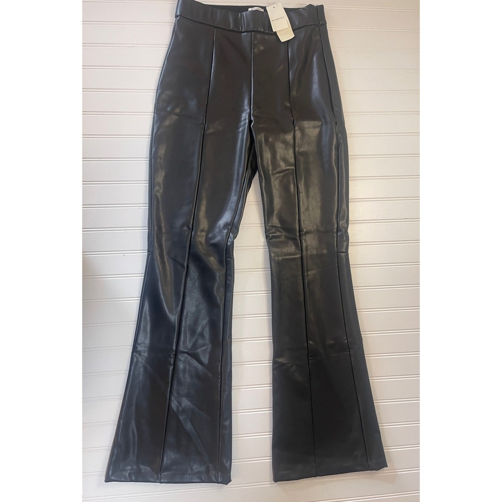NWT Abercrombie & Fitch Vegan Leather‎ Flare Pants High Rise Biker Chic Small